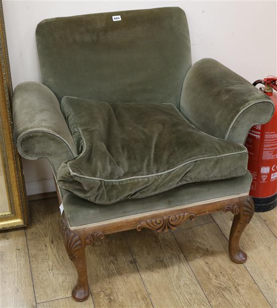 A 1920s mahogany armchair